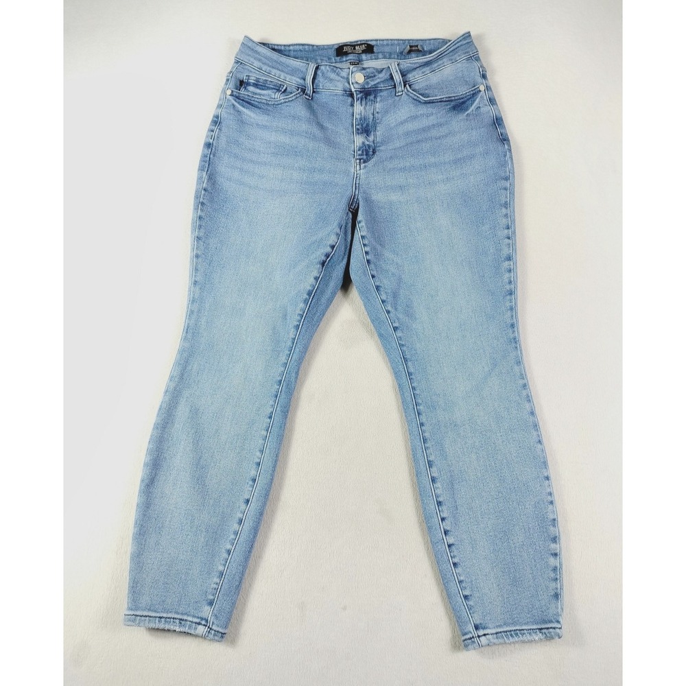 Judy Blue Jeans Womens 14W Light Wash High Rise Relaxed Fit Skinny Stretch Denim
